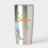 Gourde Isotherme Oiseaux bleus monogrammés (Couvercle)