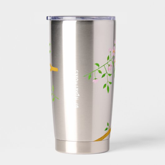 Gourde Isotherme Oiseaux bleus monogrammés (Gauche)