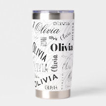 Olivia Custom Name Black White 