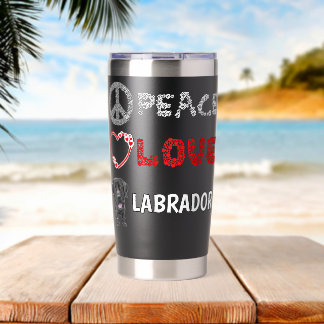 Gourde Isotherme Paix Amour Labradors Cadeau Labradors Noirs