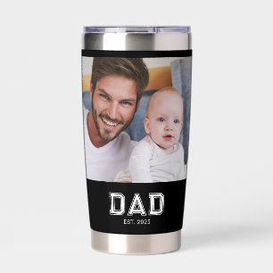 Gourde Isotherme Papa a établi une photo audacieuse en noir et blan
