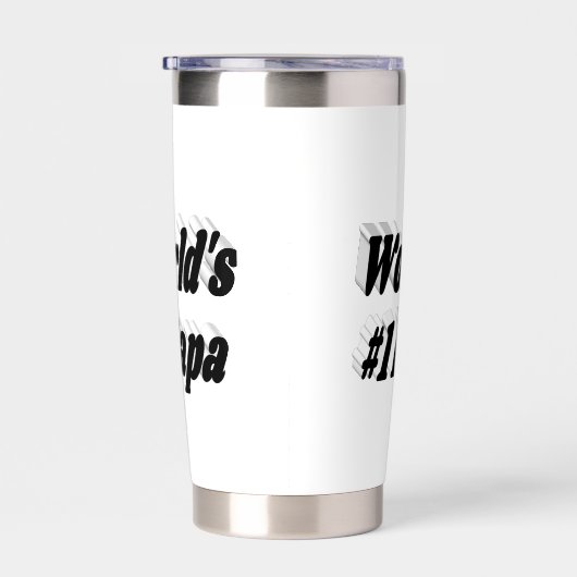 Gourde Isotherme Papa, demi-texte noir (Gauche)