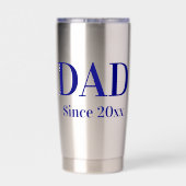 Gourde Isotherme Papa depuis 20xx Modèle de texte bleu marine (Couvercle)