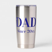 Gourde Isotherme Papa depuis 20xx Modèle de texte bleu marine (Extérieur)