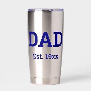 Gourde Isotherme Papa Est. modèle de texte bleu marine 19xx