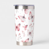 Gourde Isotherme Papillons roses  (Gauche)