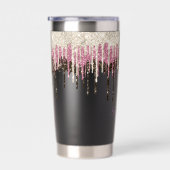 Gourde Isotherme Parties scintillant de crème glacée au chocolat ro (Gauche)