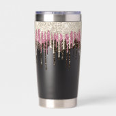 Gourde Isotherme Parties scintillant de crème glacée au chocolat ro (Couvercle)