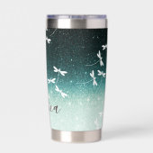 Gourde Isotherme Parties scintillant et libellules personnalisées (Couvercle)