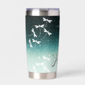 Gourde Isotherme Parties scintillant et libellules personnalisées (Extérieur)