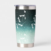 Gourde Isotherme Parties scintillant et libellules personnalisées (Gauche)