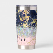 Gourde Isotherme Parties scintillant et marbre personnalisé (Couvercle)
