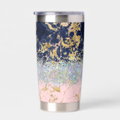 Gourde Isotherme Parties scintillant et marbre personnalisé (Gauche)