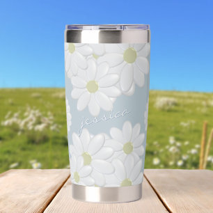 Gourde Isotherme Paruline à tambour isotherme Daisy Blue Sky Spring