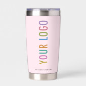 Gourde Isotherme Paruline isolée rose avec logo de l'entreprise (Extérieur)