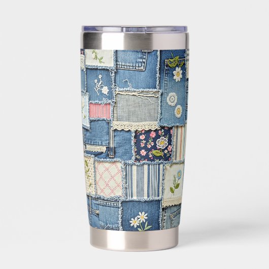 Gourde Isotherme Patchwork Denim (Couvercle)