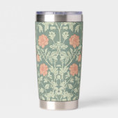 Gourde Isotherme Peach Floral William Morris Elegant Monogram (Couvercle)