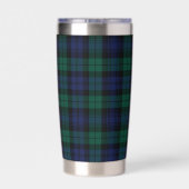 Gourde Isotherme Personalized Green Plaid Checkered Rustic Tartan (Couvercle)