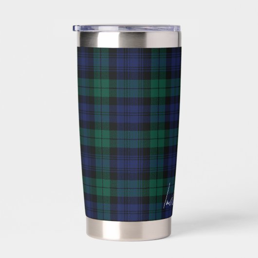 Gourde Isotherme Personalized Green Plaid Checkered Rustic Tartan (Gauche)