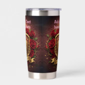 Gourde Isotherme Personalized Luxury Valentine Gold Heart Rose  (Gauche)