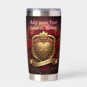 Gourde Isotherme Personalized Luxury Valentine Gold Heart Rose  (Couvercle)