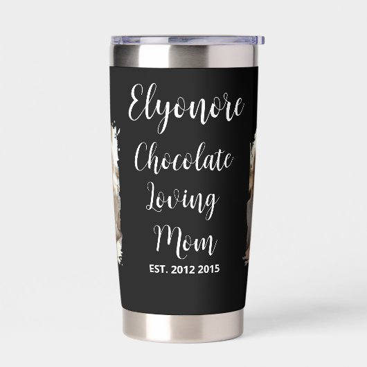 Gourde Isotherme Personalized Mom Name Est. Chocolate Lover Photos (Gauche)