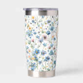 Gourde Isotherme Personalized Rustic Wildflower Floral Monogram (Gauche)