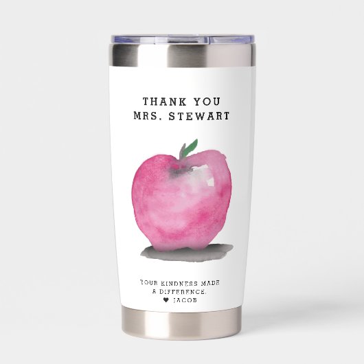 Gourde Isotherme Personalized Teacher Appreciation Apple Thank you (Extérieur)