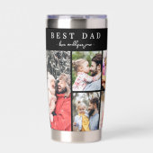 Gourde Isotherme Personnalisé Meilleur Papa Ever 8 Photo Collage Pè (Extérieur)