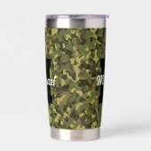 Gourde Isotherme Personnalisé Nom Monogramme Cool Sports Camo Vert (Gauche)