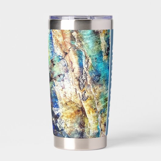 Gourde Isotherme Pierre blanche bleue (Extérieur)