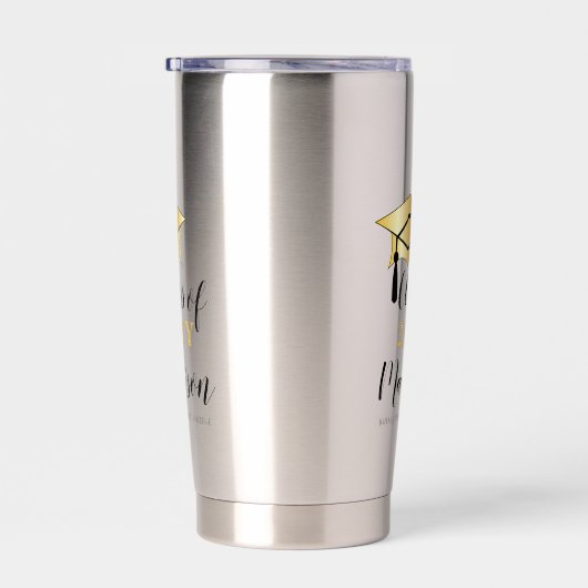 Gourde Isotherme Plafond de diplôme - Tassel Classe d'or noir Année (Gauche)