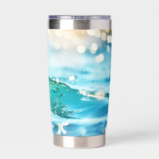 Gourde Isotherme Plage Vave Turquoise Océan (Couvercle)