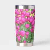 Gourde Isotherme Plutôt Tulipe Rose Fleurit Floral (Couvercle)