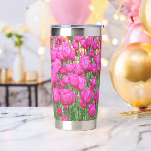 Gourde Isotherme Plutôt Tulipe Rose Fleurit Floral