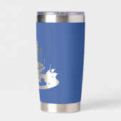 Gourde Isotherme Pop Art Blue Avec Fontaine Spatiale Négative (Couvercle)