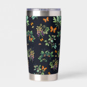 Gourde Isotherme Pretty Personalised Dark Floral Butterfly Pattern (Couvercle)