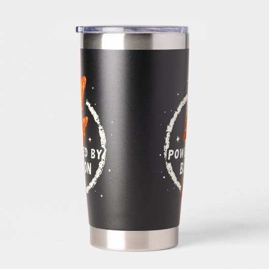 Gourde Isotherme Propulsé par Bacon Funny Retro Fodie esthétique (Gauche)