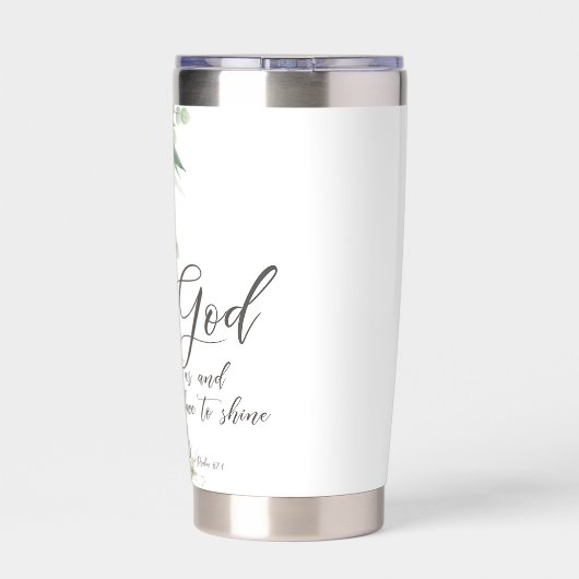 Gourde Isotherme Que Dieu soit des feuilles gracieux, verts et or (Couvercle)