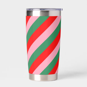 Gourde Isotherme Rayures de bonbons de Noël contemporaines