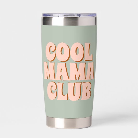 Gourde Isotherme Retro Mothers Day Mama club Cool Blue Pink (Extérieur)