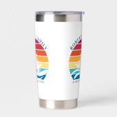 Gourde Isotherme Retro Sunset Family Cruise Navire Roue Nautique (Gauche)