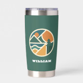 Gourde Isotherme Retro vert orange Mountain Adventure Camping (Couvercle)