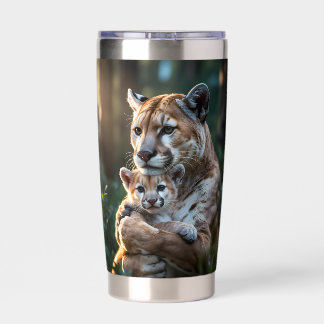 Gourde Isotherme Romantic Cougar Father and Cub Mug – Wildlife Love