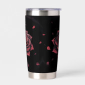 Gourde Isotherme Rose Écarlate Éternelle - Noir Gothique (Gauche)