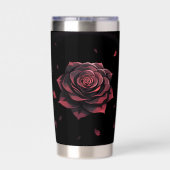 Gourde Isotherme Rose Écarlate Éternelle - Noir Gothique (Couvercle)