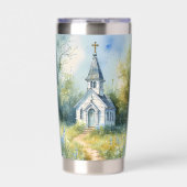 Gourde Isotherme Rustic Church Path in Wildflower Meadow (Extérieur)