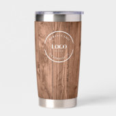 Gourde Isotherme Rustic Wood Grain Branded with logo Website (Gauche)