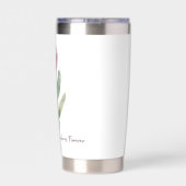 Gourde Isotherme Sa ferme Love aquarelle rouge rose (Couvercle)