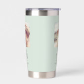 Gourde Isotherme Sage vert photo monogramme nom initiales (Gauche)